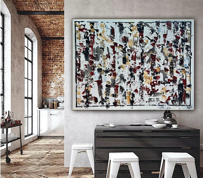 Large Abstract Original Oil Painting On 120x91cm canvas textured Veiled Wilderness