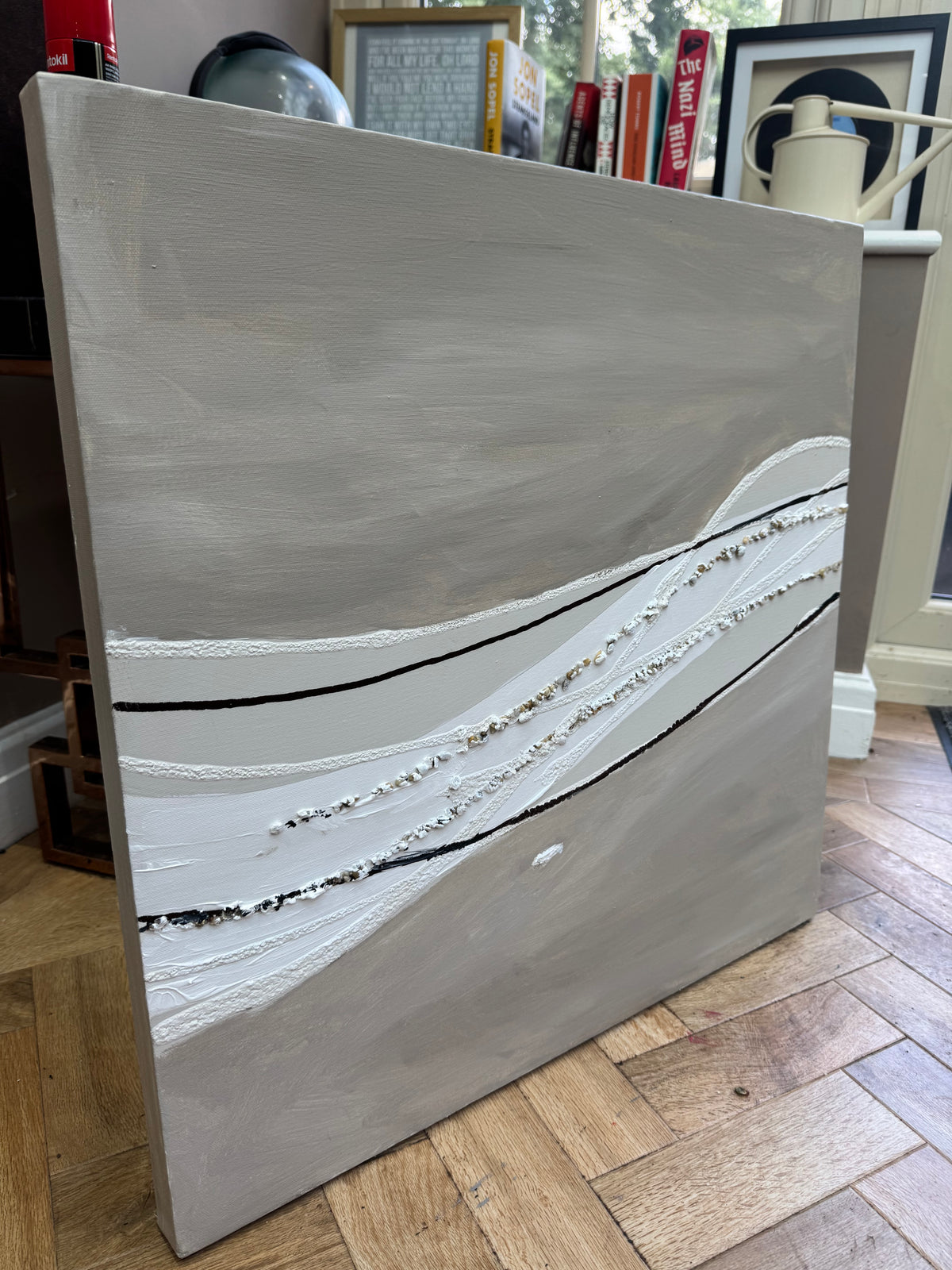 Set of 2 Modern Abstract Original Paintings On Canvas textured ‘Pebbles’  61 x 61cm each