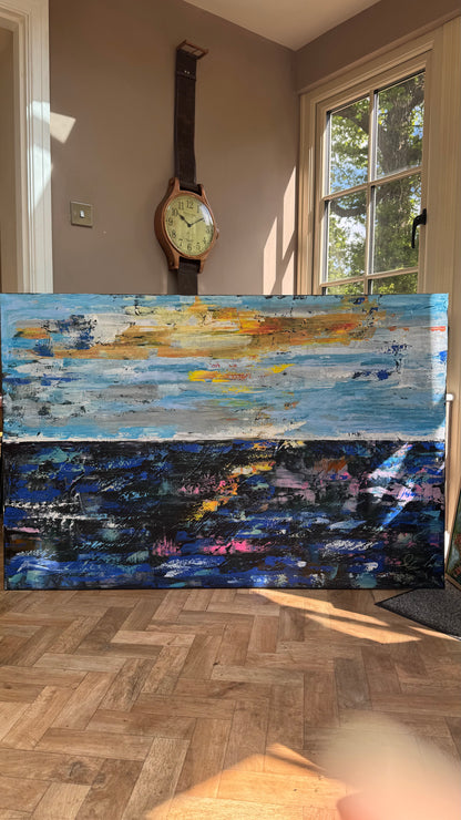 Original Abstract Oil Painting On Canvas 150cm x 100cm Depth of Silence Oka seascape