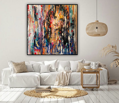 Oka Original Abstract Oil Painting On deep edge Canvas 120 x 120cm ‘Sapphire Eyes’