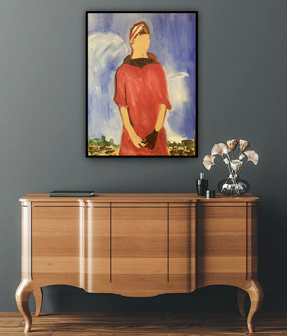 Modern original abstract Oil Painting On Canvas 30cmX 40cm Gardening Woman signed