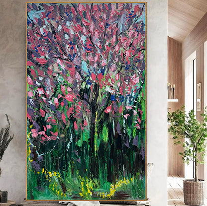 Original Abstract Oil Painting On Canvas 153 x 92cm Magnolia tree Oka