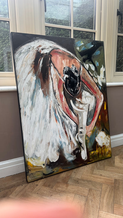 Ballet dancer Original modern Abstract Oil Painting On Canvas 100 x 77cm Oka