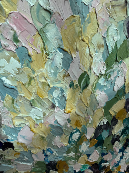 Modern Original textured Abstract Oil Painting On deep edge Canvas 120 x 120cm ‘Autumn Garden’