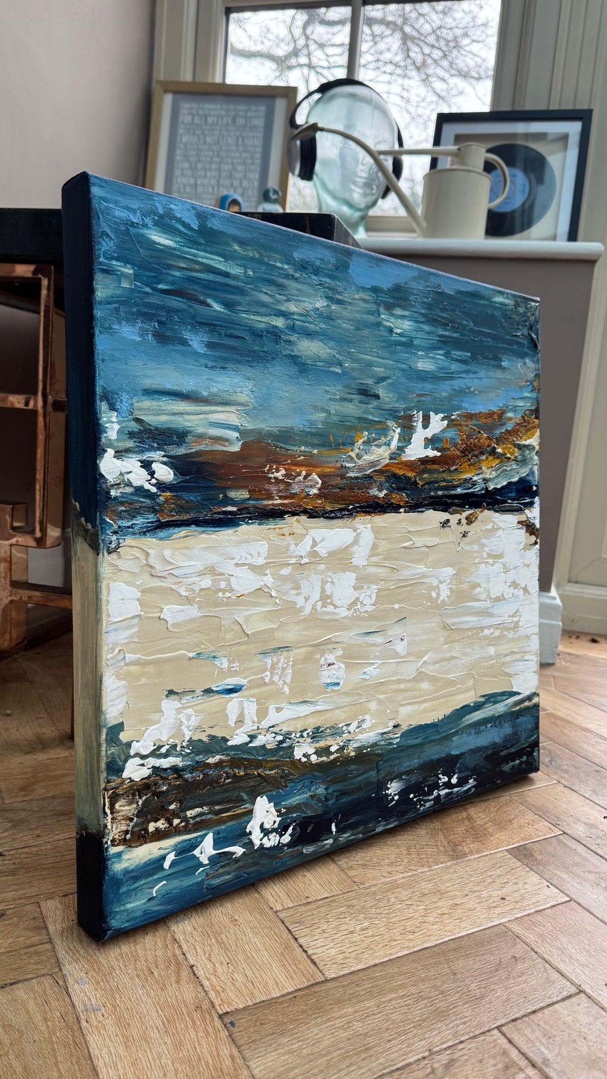 Original Abstract contemporary Oil Painting On Canvas 50x50cm Amalfi Coast Oka