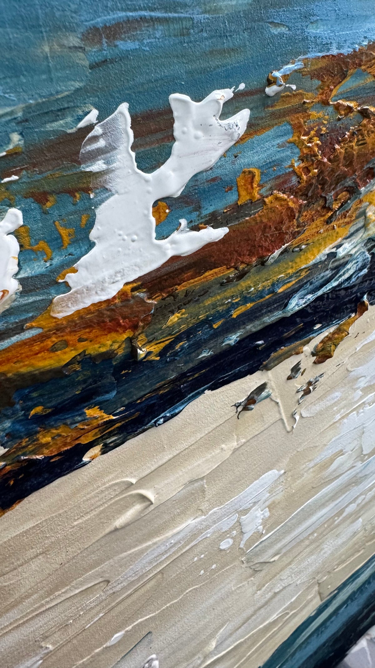 Original Abstract contemporary Oil Painting On Canvas 50x50cm Amalfi Coast Oka