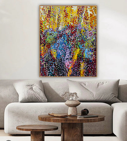Large Abstract Original Oil Painting On 100x80cm canvas Oka style Sunshine