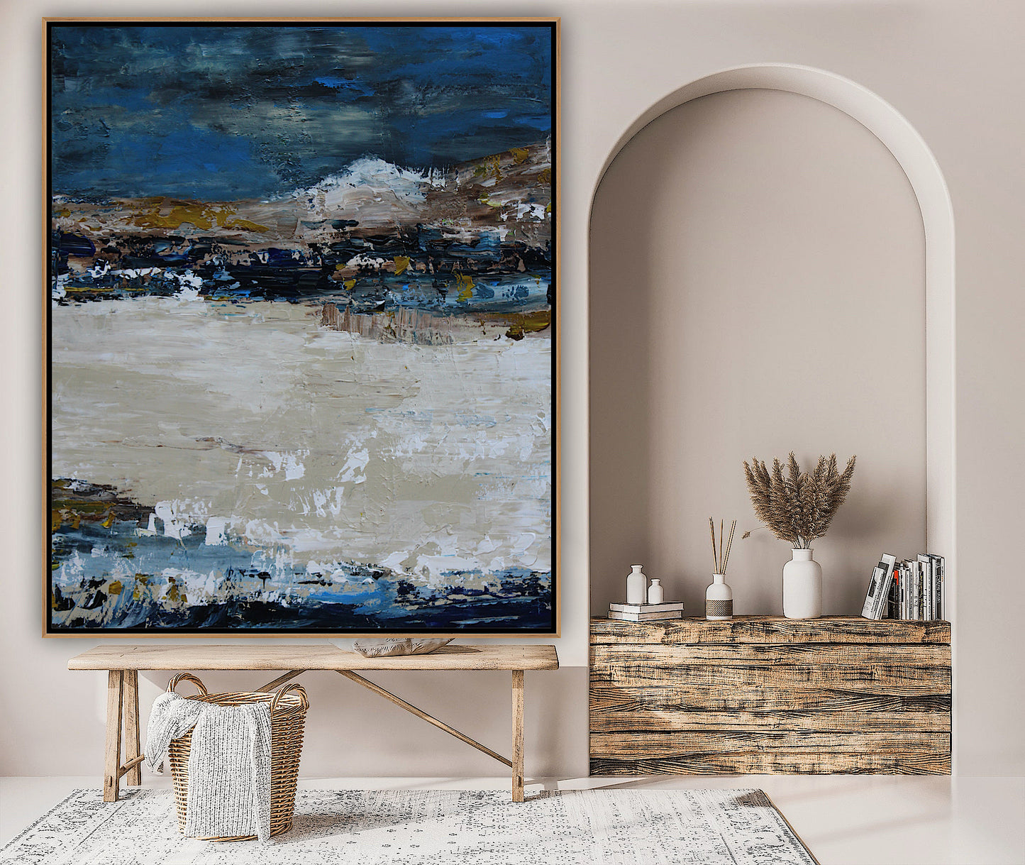 Original Abstract contemporary Oil Painting On Canvas 90x76cm Amalfi Coast Oka