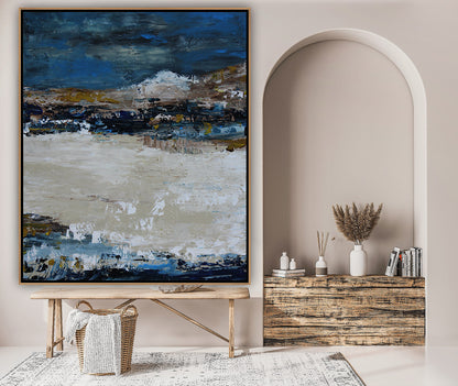 Original Abstract contemporary Oil Painting On Canvas 90x76cm Amalfi Coast Oka