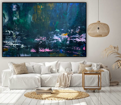 Original Abstract Oil Painting On Canvas 150cm x 100cm Depth of Silence Oka floral