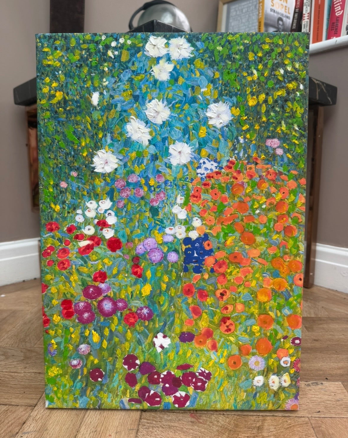 Contemporary Abstract Original Oil Painting On 50x35cm on Canvas Summer Garden