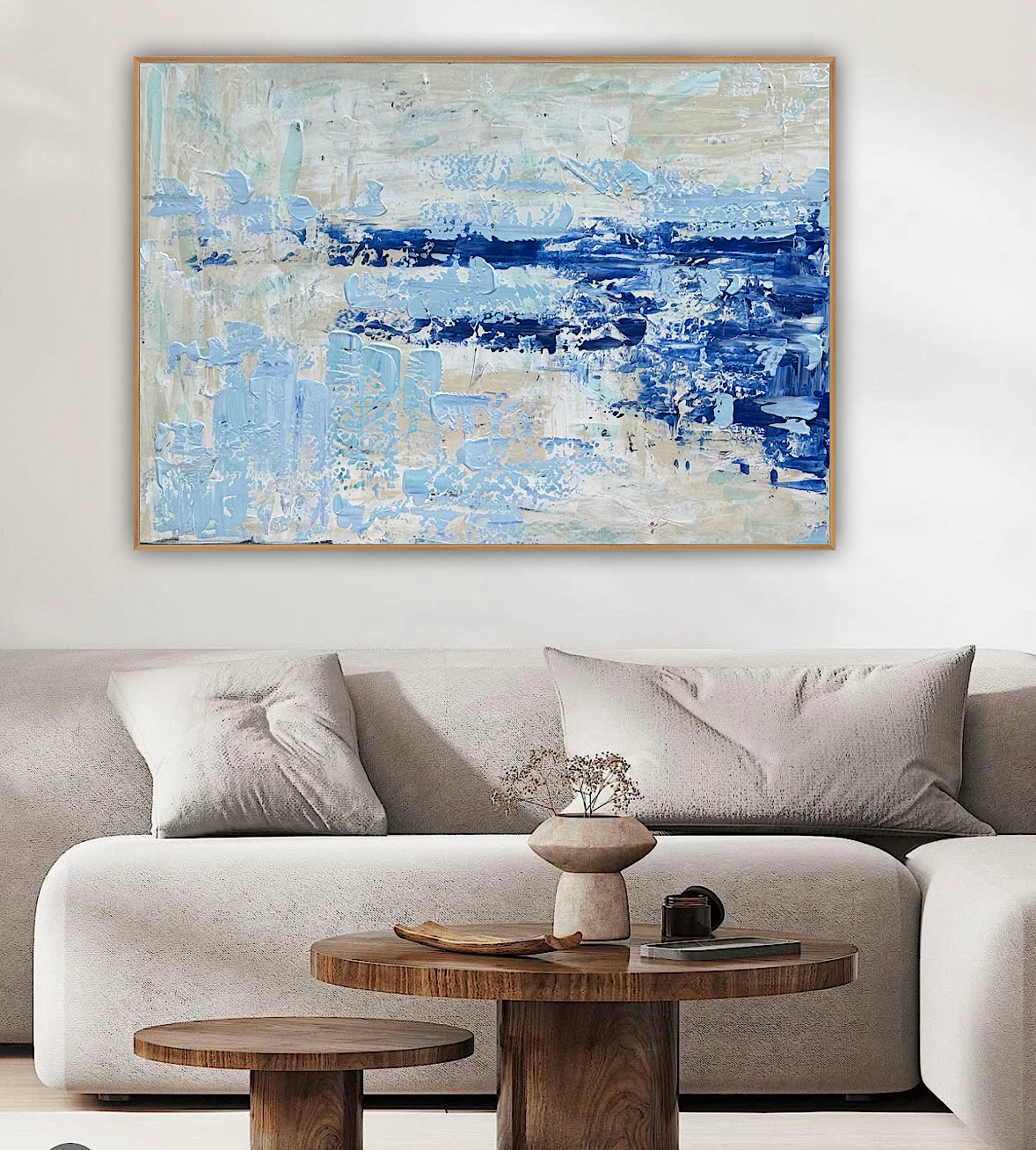 Textured Original Abstract acrylic Painting On Canvas 85 x 60cm Summer Beach