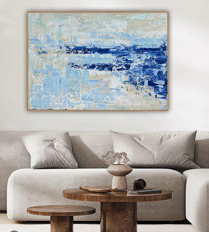 Textured Original Abstract acrylic Painting On Canvas 85 x 60cm Summer Beach