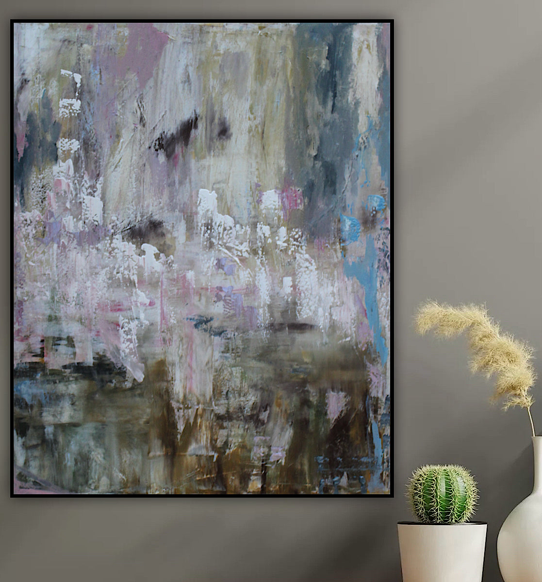 Oka Style Original Abstract Oil Painting On 100x80cm Canvas Echoes of a Distant Bloom