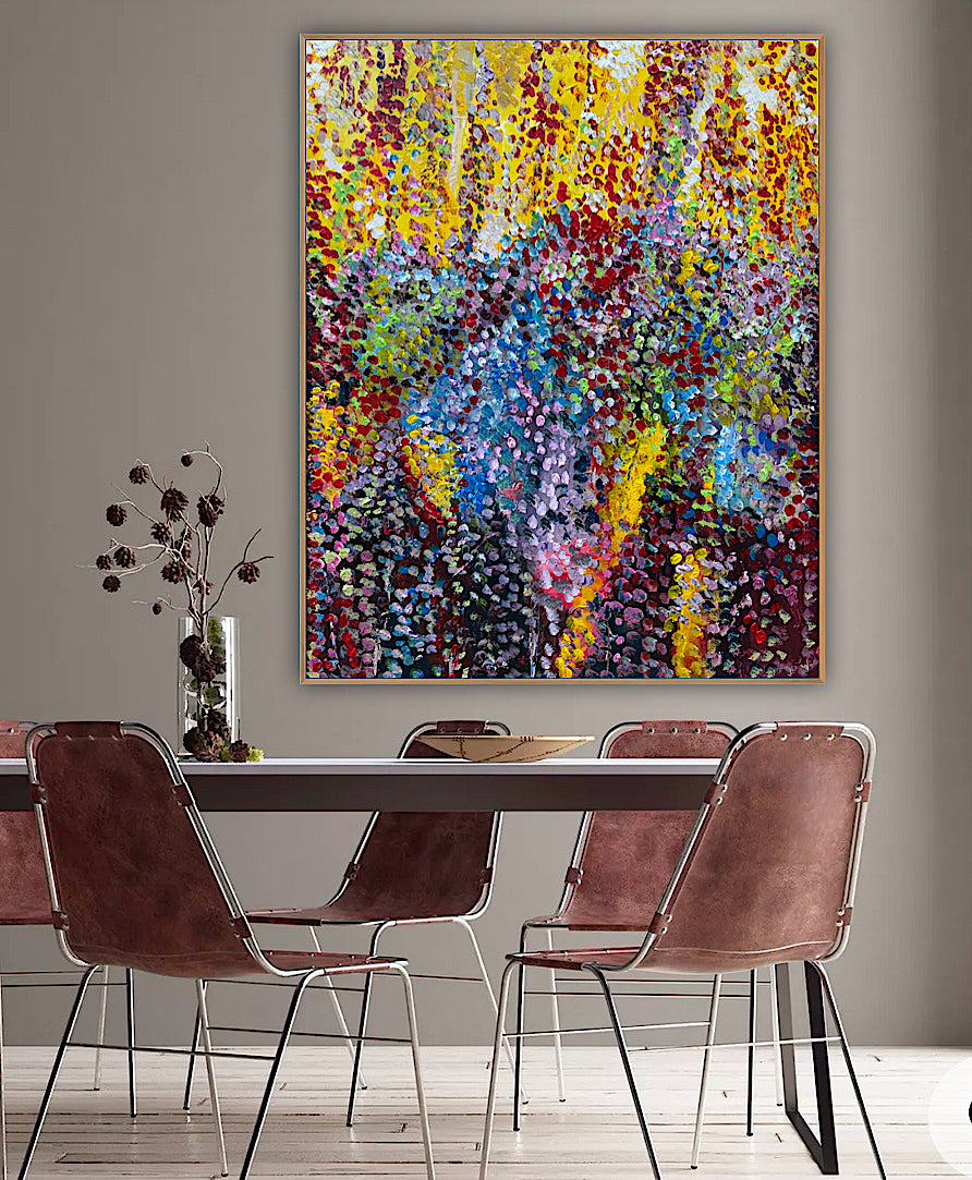 Large Abstract Original Oil Painting On 100x80cm canvas Oka style Sunshine