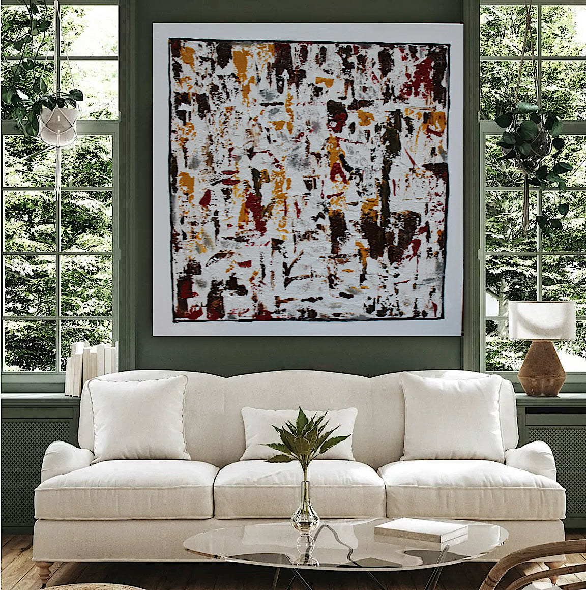 Oka style textured Original modern Abstract Oil Painting On Canvas 80 x 80cm ‘Unfinished Story’