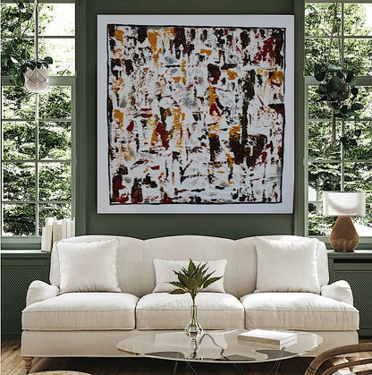 Oka style textured Original modern Abstract Oil Painting On Canvas 80 x 80cm ‘Unfinished Story’