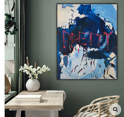 Modern Original Textured Abstract Oil Painting on Canvas 100x80cm Graffiti Art Pretty