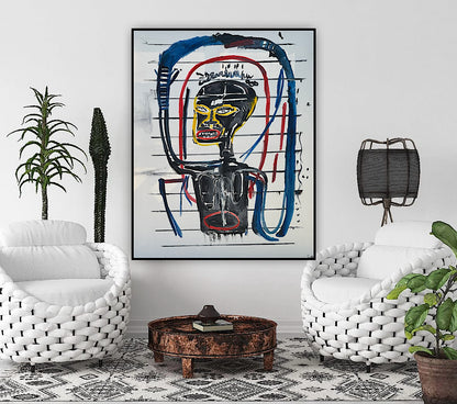 Modern Original Textured Abstract Oil Painting  Canvas 100x80cm Graffiti Art Darkness