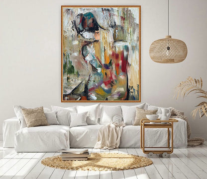 Contemporary Abstract Original Oil Painting On 90 x 76cm canvas Embered Nude