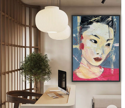 Woman’s portrait Original Abstract Oil Painting On Canvas 85 x 60cm Innocent Soul