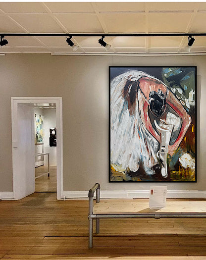 Ballet dancer Original modern Abstract Oil Painting On Canvas 100 x 77cm Oka