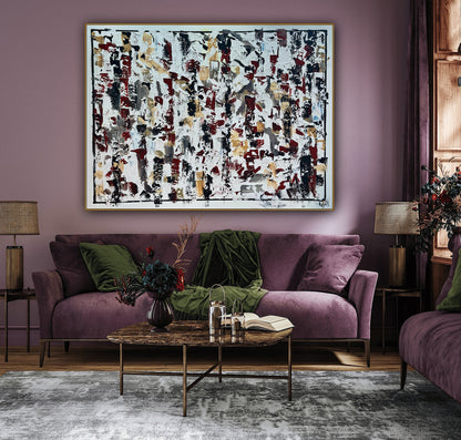 Large Abstract Original Oil Painting On 120x91cm canvas textured Veiled Wilderness