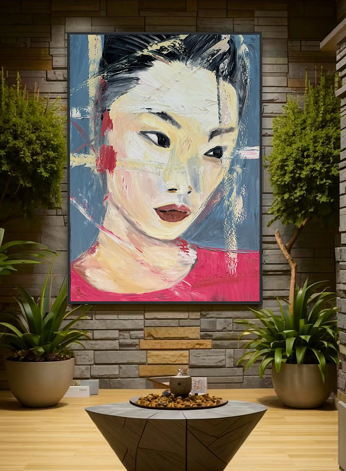 Woman’s portrait Original Abstract Oil Painting On Canvas 85 x 60cm Innocent Soul