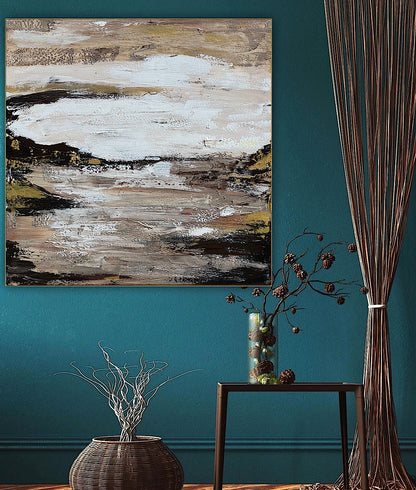 Oka style textured Original modern Abstract Oil Painting On Canvas 80 x 80cm ‘Between Shadow And Sky’