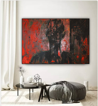 Original Abstract Oil Painting On Canvas 150cm x 100cm Man in The Shadows oka
