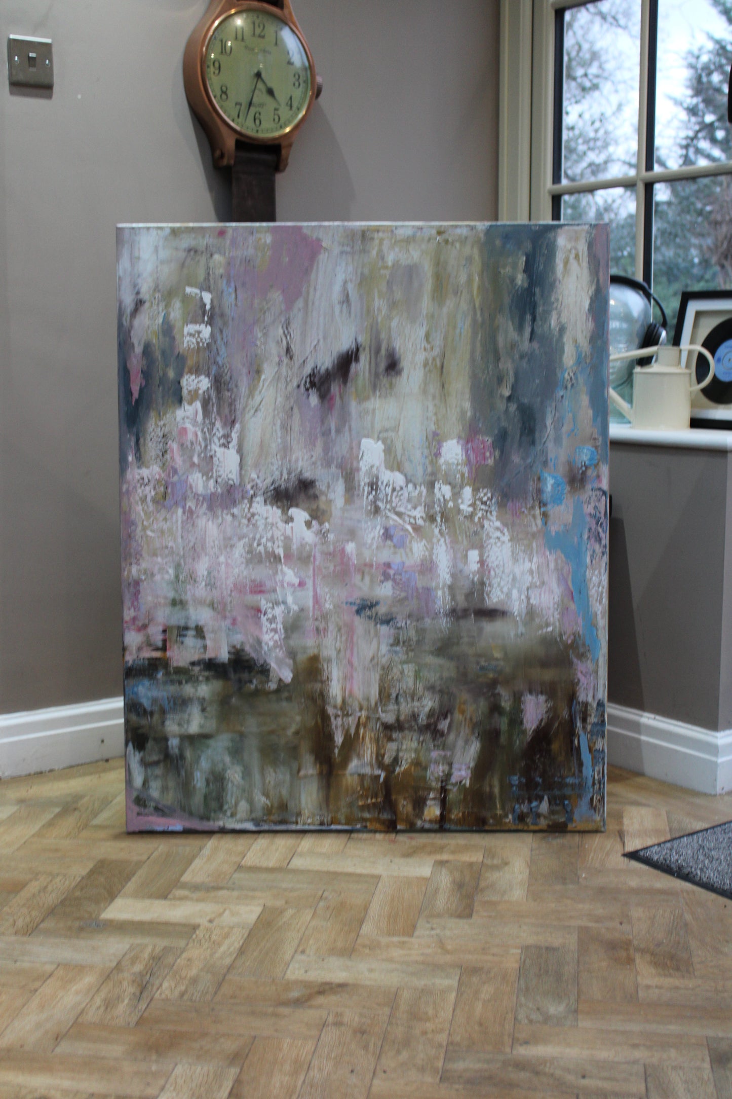 Oka Style Original Abstract Oil Painting On 100x80cm Canvas Echoes of a Distant Bloom