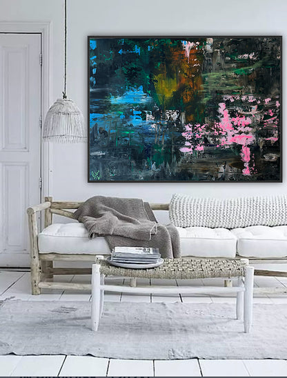 Oka Original Abstract Oil Painting On Canvas 122 X 92 Cm After Light textured