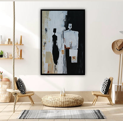 Framed Original Abstract contemporary Oil Painting On Canvas 90x60cm  love to talk oka