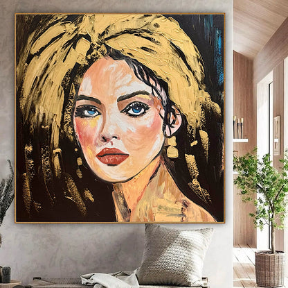 Richter Style Abstract Original Oil Painting On 100 x 100cm canvas Alchemy of Beauty  woman portrait