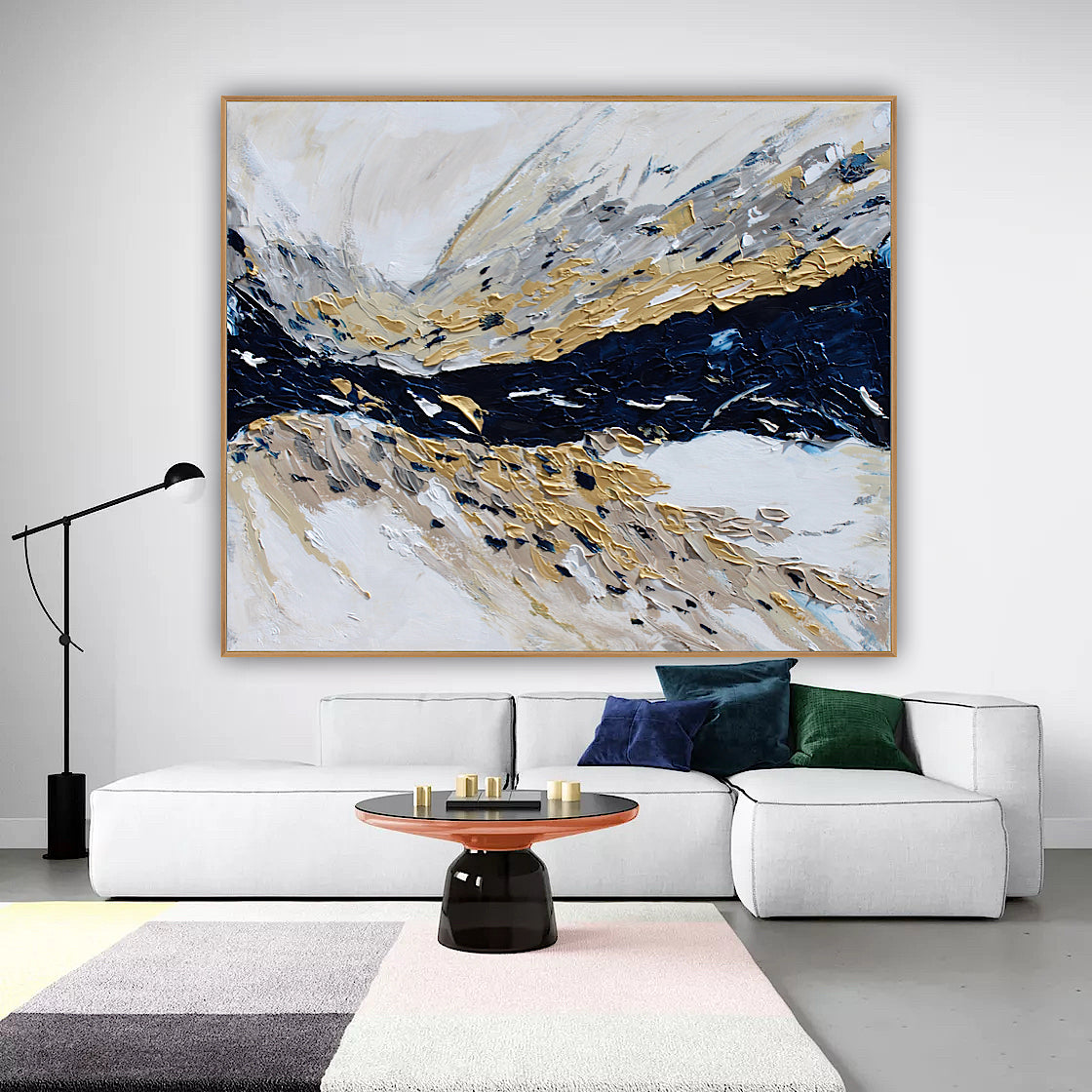 Oka Original Abstract Oil Painting On Canvas 120x100x4cm ‘Horizon ‘Seascape