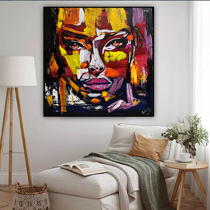 Contemporary Abstract Original Oil Painting On 80x80cm Canvas Unspoken Gaze