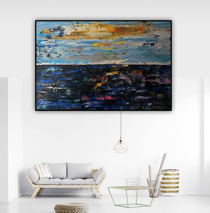 Original Abstract Oil Painting On Canvas 150cm x 100cm Depth of Silence Oka seascape