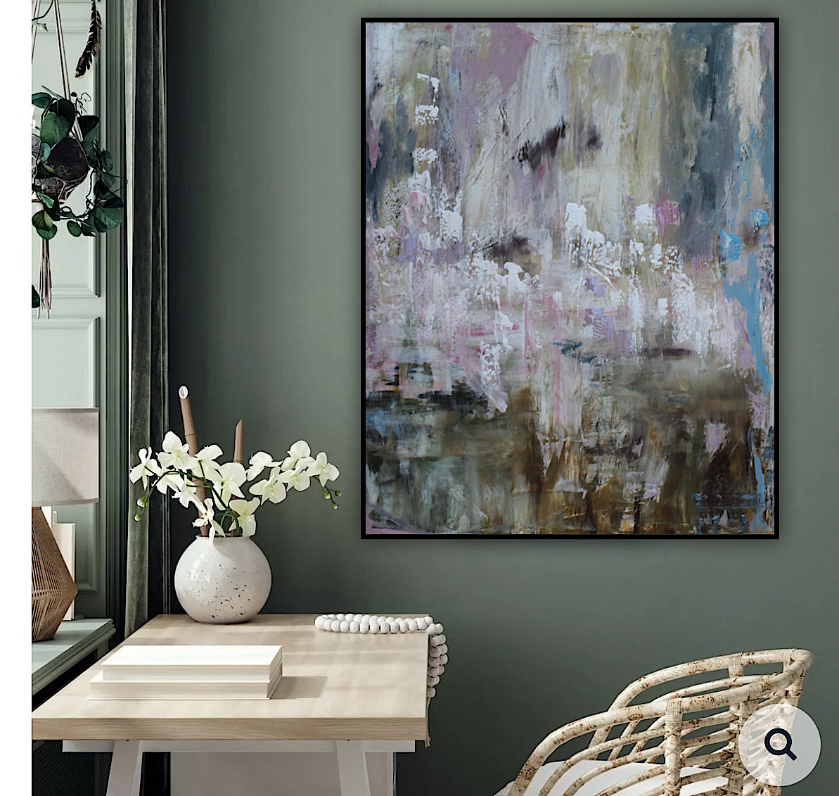 Oka Style Original Abstract Oil Painting On 100x80cm Canvas Echoes of a Distant Bloom