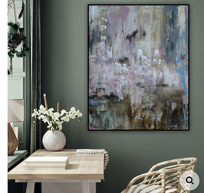 Oka Style Original Abstract Oil Painting On 100x80cm Canvas Echoes of a Distant Bloom