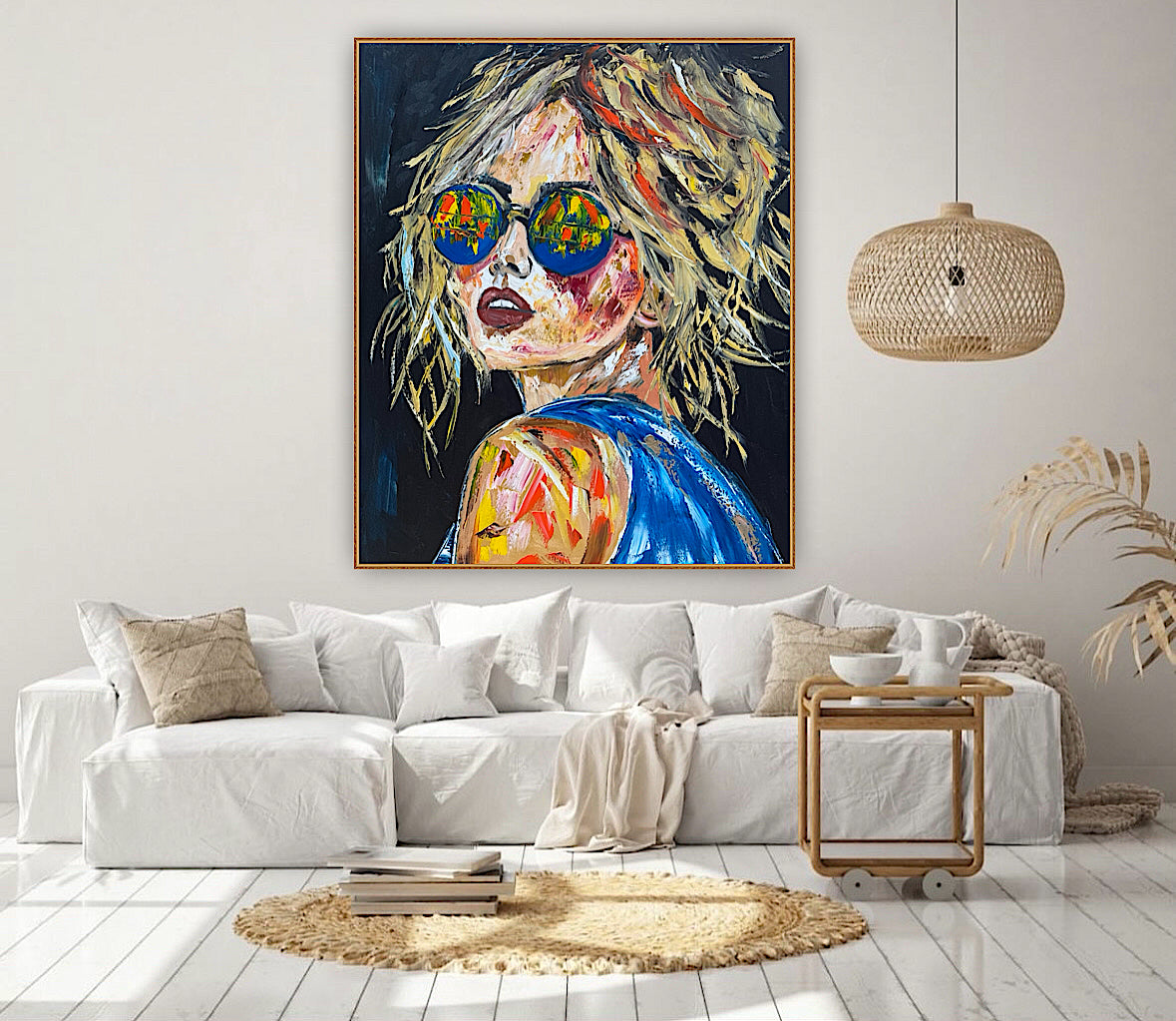 Contemporary Abstract Original Oil Painting of a woman On 90 x 76cm Canvas Amelia woman portrait