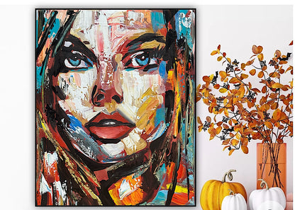 Abstract Original modern Oil Painting on 50 x 40cm canvas Arrora  woman portrait