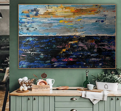 Original Abstract Oil Painting On Canvas 150cm x 100cm Depth of Silence Oka seascape