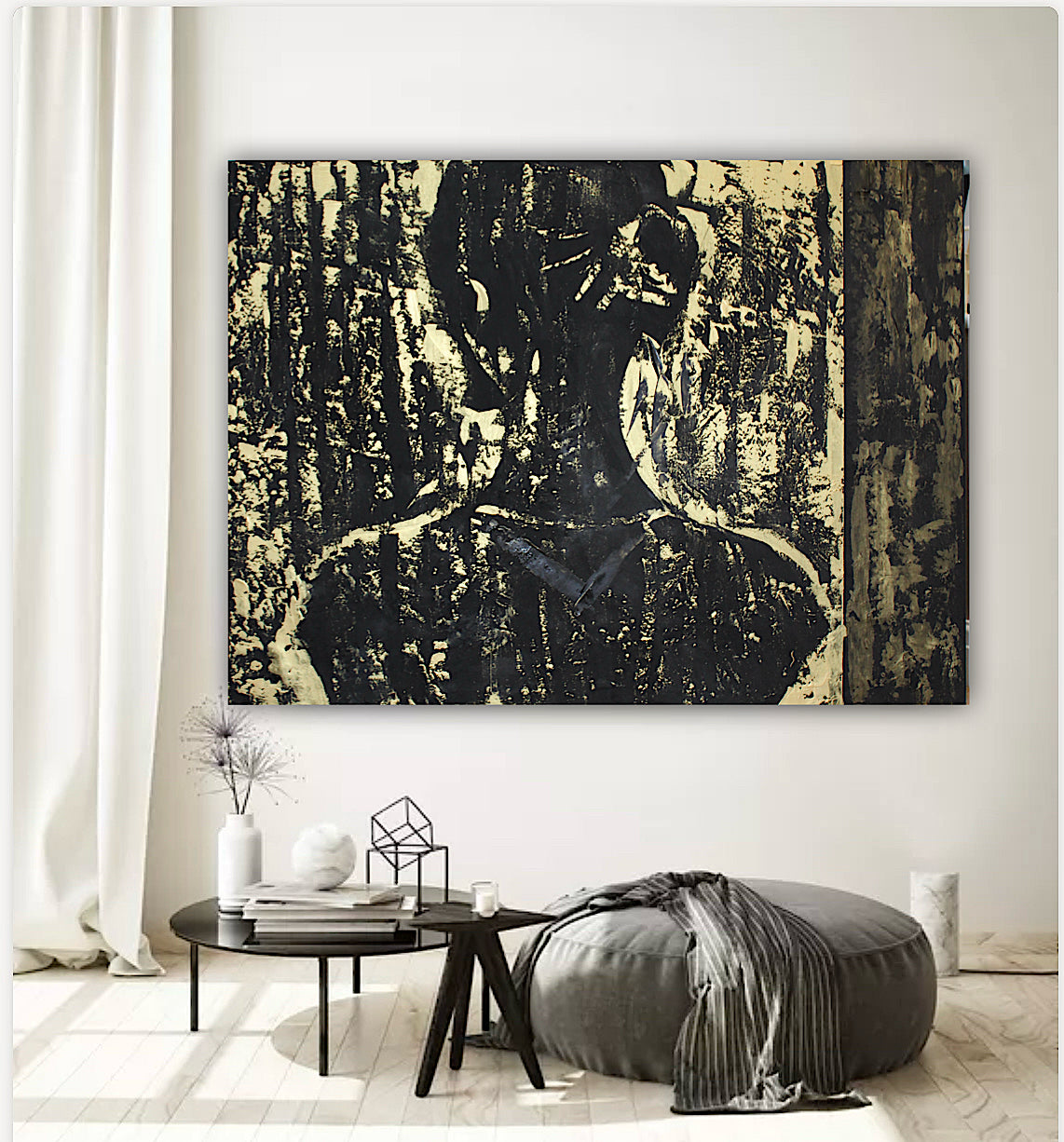 Original Abstract Oil Painting On Canvas 122 x 92cm Woman in The Shadows oka