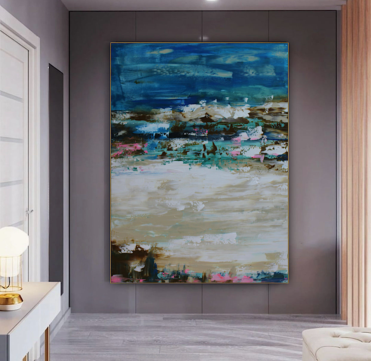 Amalfi coast Sea Sky Original abstract contemporary Oil Painting On Canvas size 100x80cm