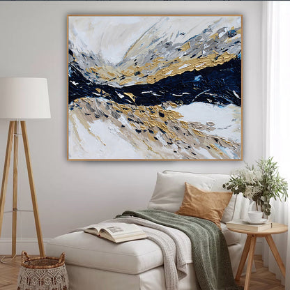 Oka Original Abstract Oil Painting On Canvas 120x100x4cm ‘Horizon ‘Seascape