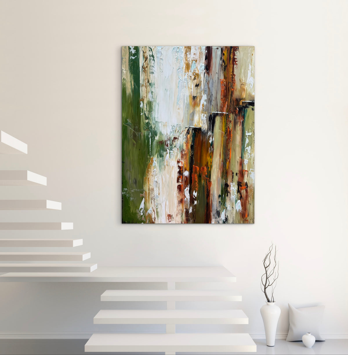 Contemporary textured Abstract Original Oil Painting On 121x92cm canvas Patina