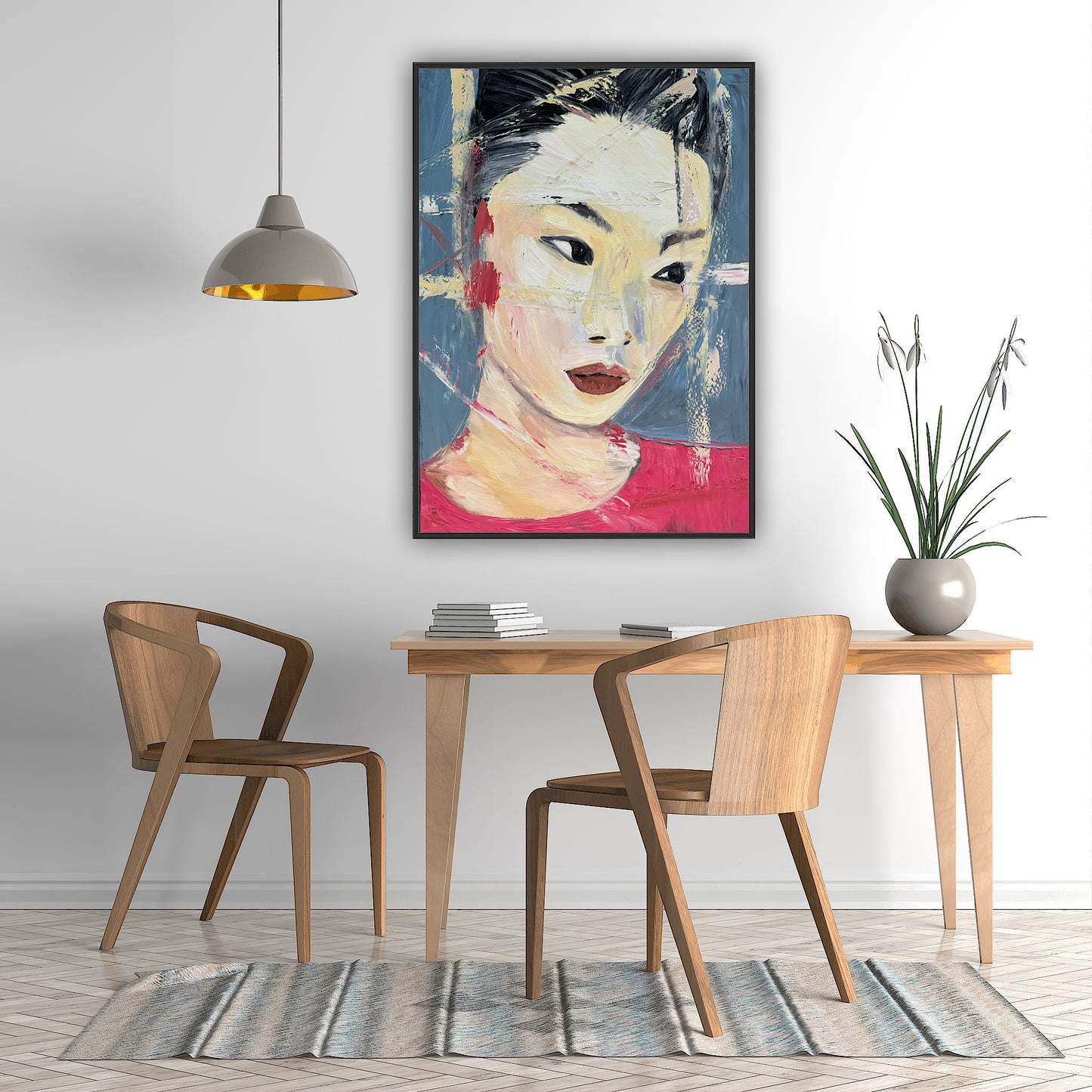 Woman’s portrait Original Abstract Oil Painting On Canvas 85 x 60cm Innocent Soul