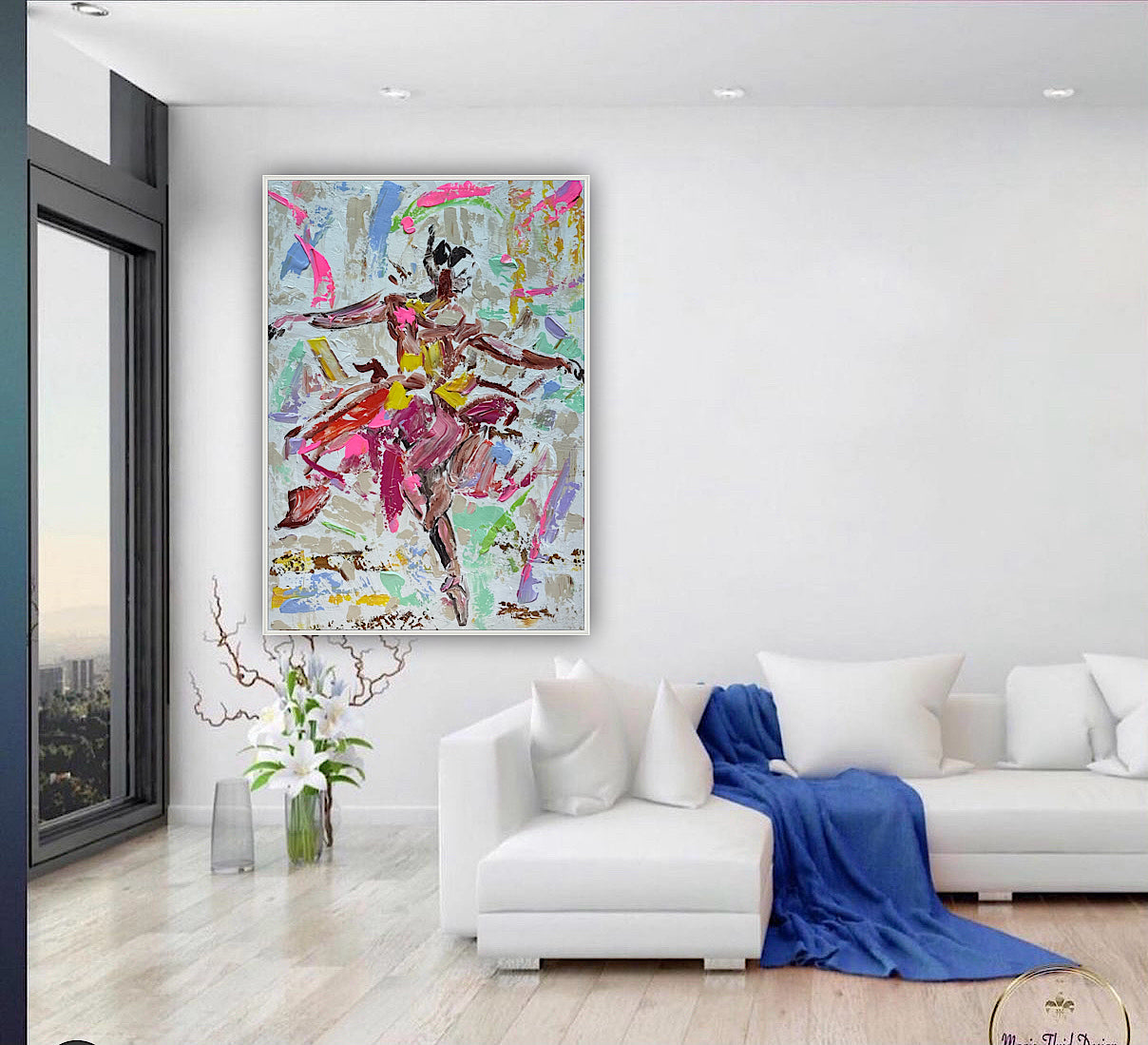 Ballet dancer Original modern Abstract Oil Painting On Canvas 85 x 60cm Oka