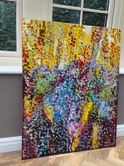 Large Abstract Original Oil Painting On 100x80cm canvas Oka style Sunshine