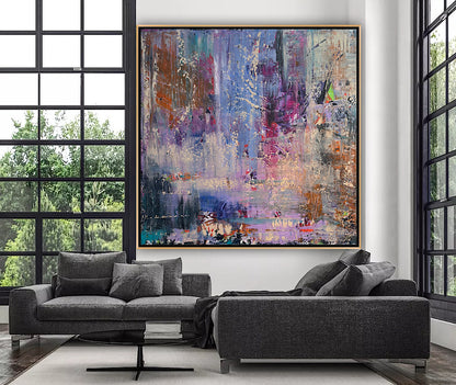 Contemporary Style Abstract Original Oil Painting on 90x90cm Canvas Palimpsest